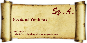 Szabad András névjegykártya